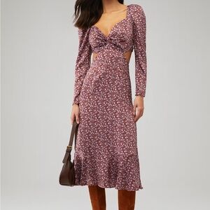 ASTR Lainie Dress - Floral Long Sleeve Dress Size M